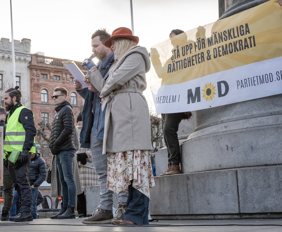 Andreas Sidkvists tal från Frihetsmarschen i Malmö 3 Andreas sidkvist malmö 2022 02 12