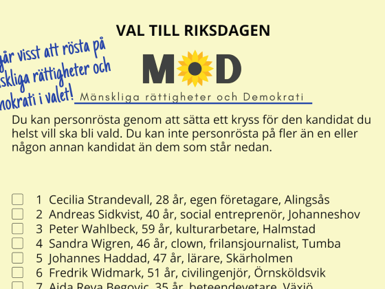 En röst på mod är en röst på mäsnkliga rättigheter och demokrati