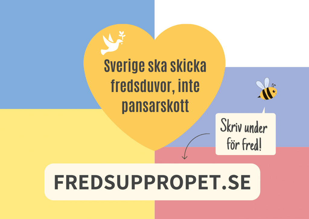 Fredsuppropet.se | Ukraina behöver fred, inte mer vapen 1 Fredsuppropet.se skriv under