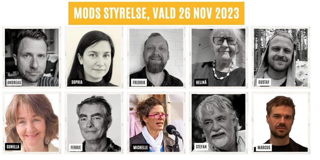 Här är MoDs nya styrelse som valdes med stor majoritet (80 %) på extrastämman den 26 november 3 Mods styrelse 26 nov 2023