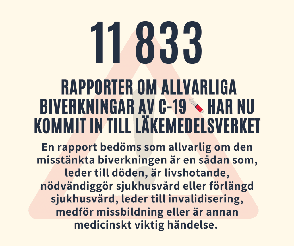 Rapporter om Allvarliga biverkningar av covidvaccinen Läkemedelsverket