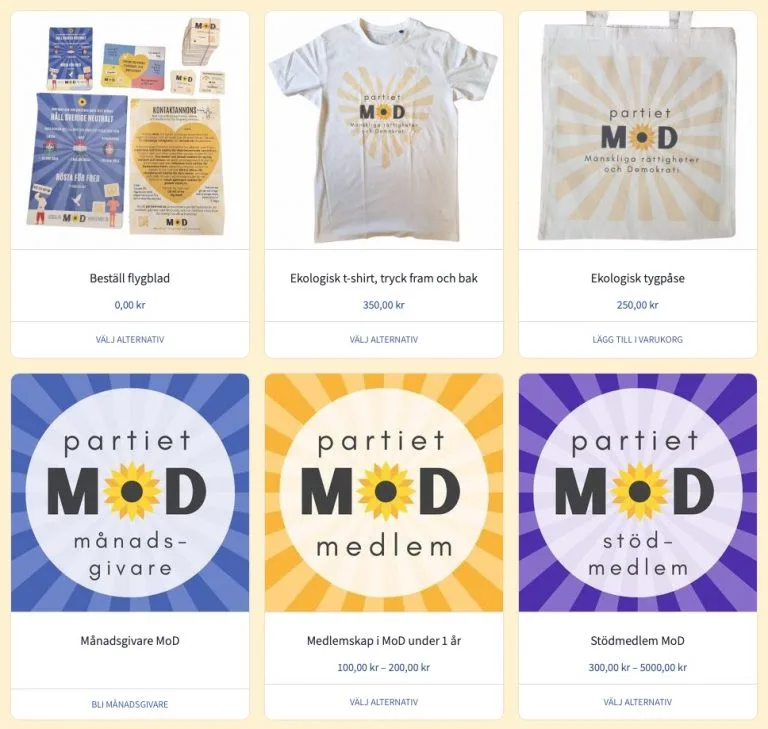 Stötta MoD, handla i vår nya webbshop!