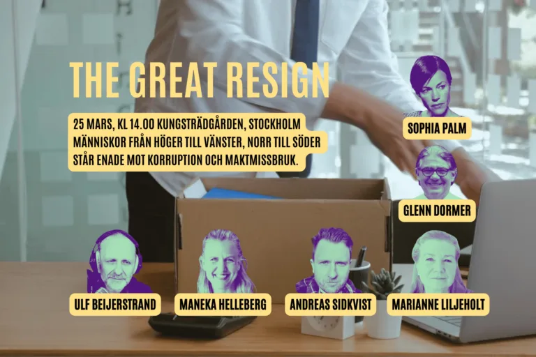 The Great Resign | Manifestation för ansvarsutkrävande | Andreas Sidkvist en av talarna