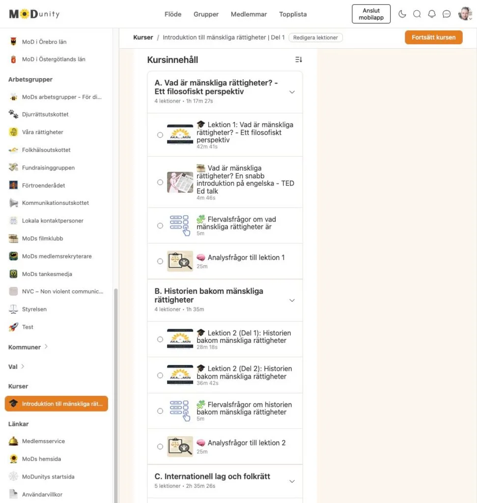 mods kurser pa modunity skarmavbild 2025 11 18 kl. 12.14.46 stor